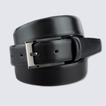 Ceinture pour homme Bovino en cuir lisse noir