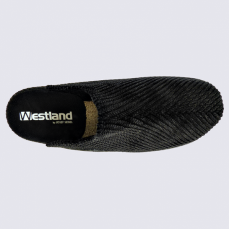 Mules Westland by Josef Seibel, mules confort homme en velours côtelé noir