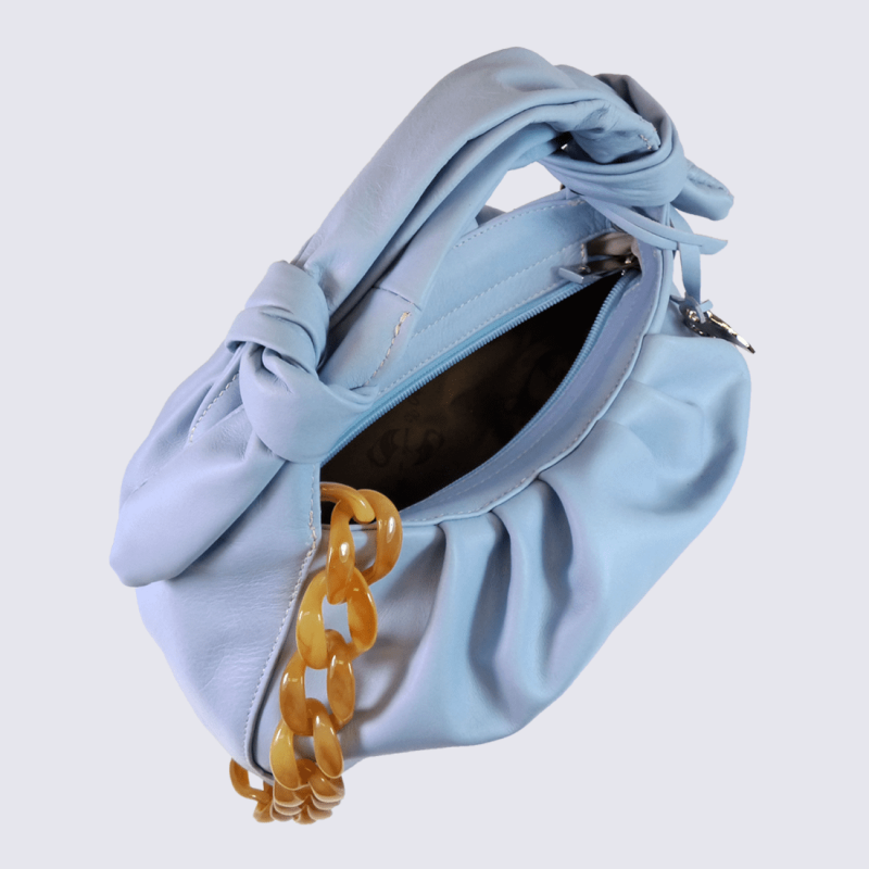 Simone Pastel Bleuet - sac à main cuir bleu femme