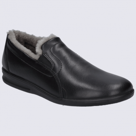 Chaussons Westland by Josef Seibel, chaussons fourrés homme en cuir noir