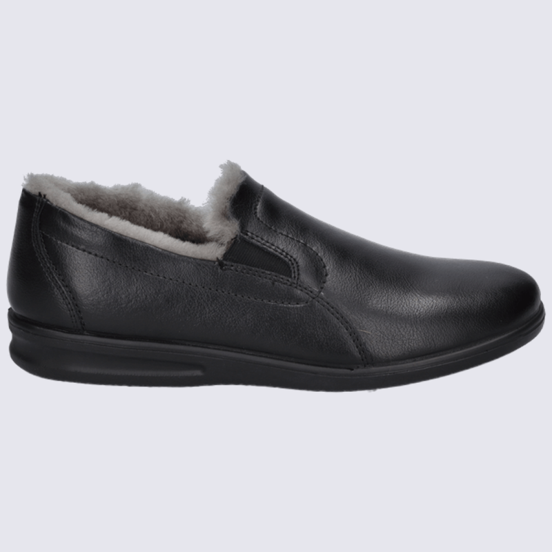 Chaussons Josef Seibel chaussons fourres homme en cuir noir Igert Chaussures Maroquinerie