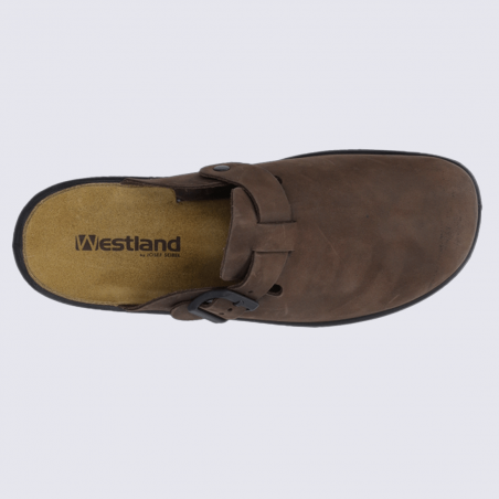 Mules Westland by Josef Seibel, mules confortables homme en cuir marron