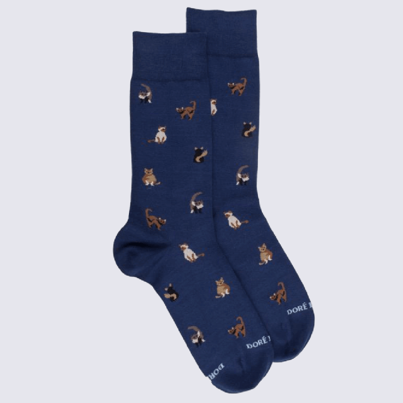 Chaussettes enfant en coton égyptien - Bleu Cosmos | Doré Doré