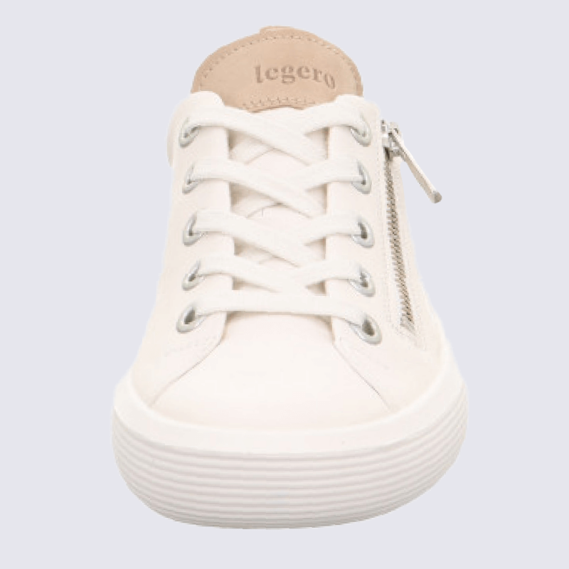 Baskets Legero baskets basses plates a zip femme en cuir blanc Igert Chausseur Maroquinier