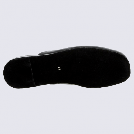 Mules Heller, mules d'intérieur Dimy homme en cuir lisse noir