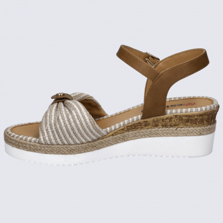 Sandales Westland by Josef Seibel, sandales effet espadrille à plateforme femme en cuir/textile beige