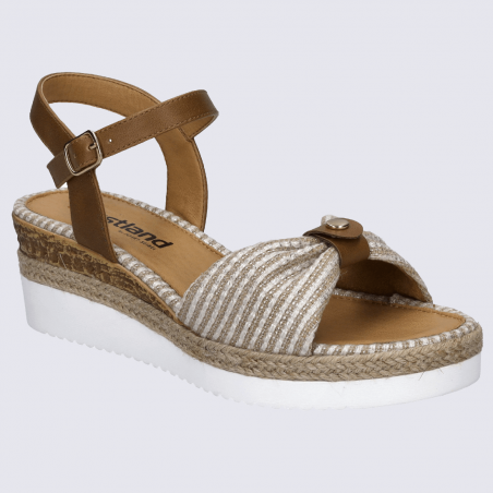 Sandales Westland by Josef Seibel, sandales effet espadrille à plateforme femme en cuir/textile beige