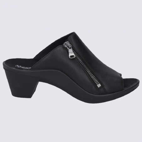 Mules Westland by Josef Seibel, mules à talons pour femme en cuir noir