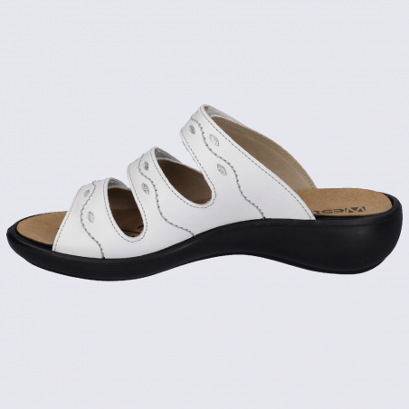 Mules Westland by Josef Seibel, mules nu-pieds femme en cuir blanc