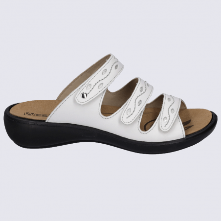 Mules Westland by Josef Seibel, mules nu-pieds femme en cuir blanc