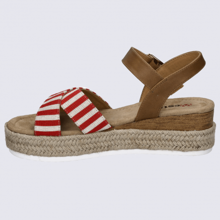 Sandales Westland by Josef Seibel, sandales effet espadrille femme en cuir/textile rouge