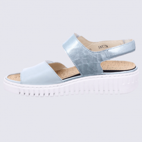 Sandales Waldlaufer, sandales tendances à velcro femme en cuir bleu vert menthe