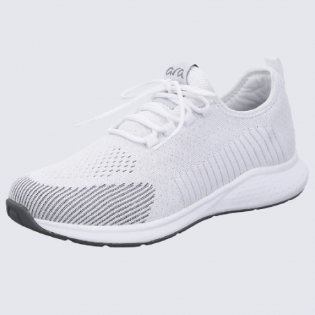 Baskets Ara, baskets à lacets Sidney homme en textile blanc/gris