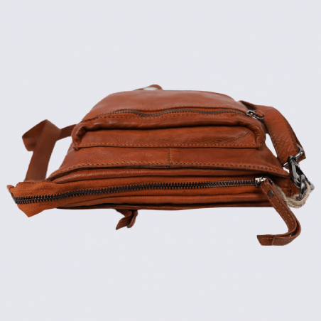 Sac à bandoulière Bear, sac à bandoulière Norah pour femme en cuir cognac