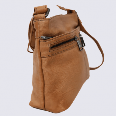 Sac à bandoulière, sac à bandoulière Kira pour femme en cuir taupe