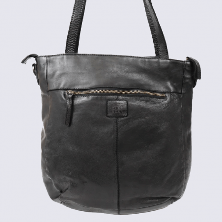 Sac cabas Bear, sac cabas Inge pour femme en cuir noir