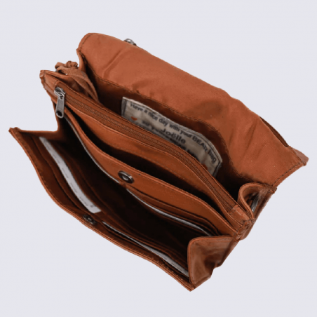 Sac à bandoulière Bear, sac à bandoulière Joëlle pour femme en cuir cognac