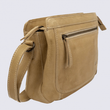 Sac à bandoulière Bear, sac à bandoulière Miley pour femme en cuir beige