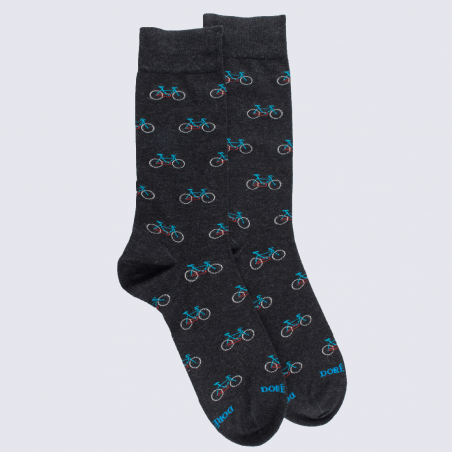 Chaussettes Doré Doré, chaussettes motif vélo homme en coton anthracite