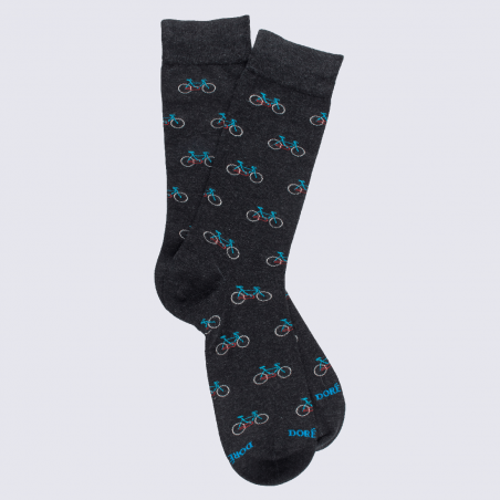 Chaussettes Doré Doré, chaussettes motif vélo homme en coton anthracite