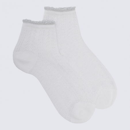 Socquette Doré Doré, socquettes ajourées pour femme en coton blanc