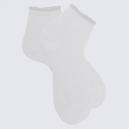 Socquette Doré Doré, socquettes ajourées pour femme en coton blanc