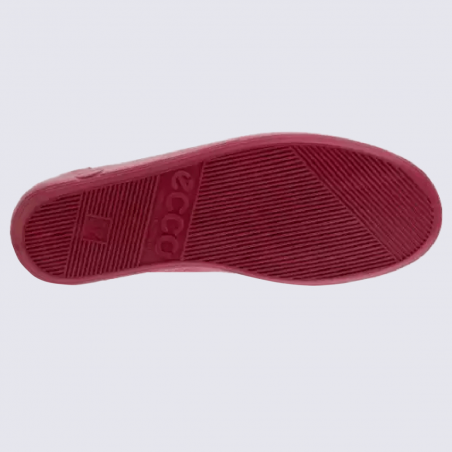 Baskets Ecco, baskets plates à lacets femme en cuir piment rouge