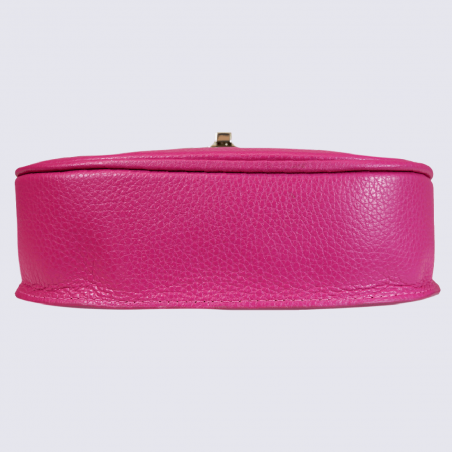 Sac porté épaule Charlotte, sac porté épaule femme en cuir rose fuschia