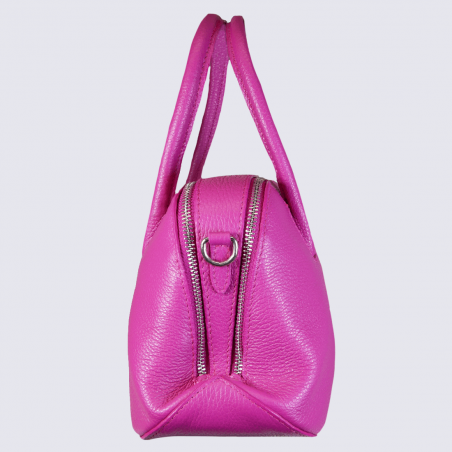 Sac à main Charlotte, sac à main tendance femme en cuir rose fuschia