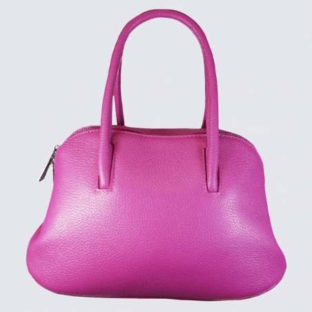 Sac à main Charlotte, sac à main tendance femme en cuir rose fuschia