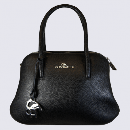 Sac à main Charlotte, sac à main tendance femme en cuir noir