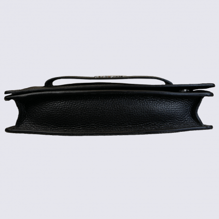 Sac à bandoulière Charlotte, sac à bandoulière/pochette femme en cuir noir