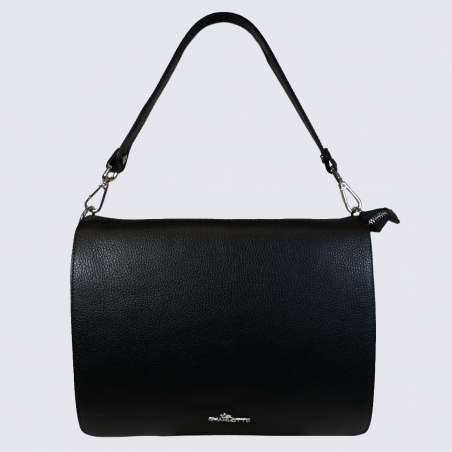 Sac porté épaule Charlotte, sac porté épaule tendance femme en cuir noir