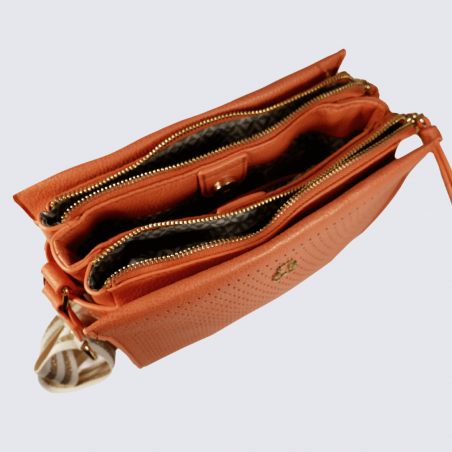 Sac à bandoulière Charlotte, sac à bandoulière femme orange