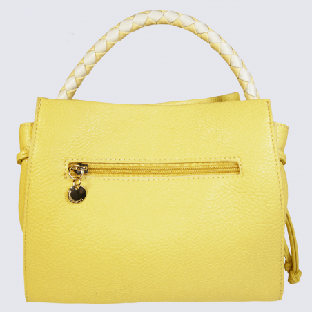 Sac à main Lulu Castagnette, sac à main Venus anse tressée femme jaune