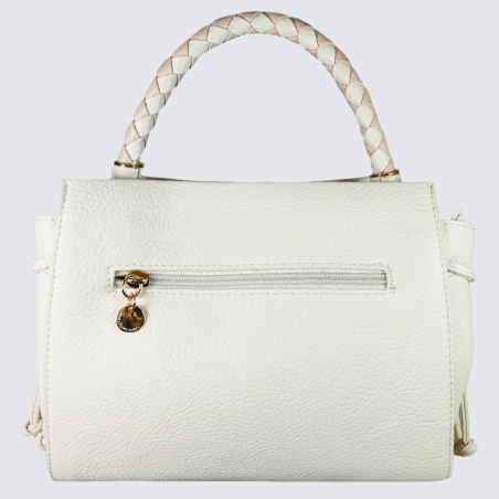 Sac à main Lulu Castagnette, sac à main Venus anse tressée femme blanc