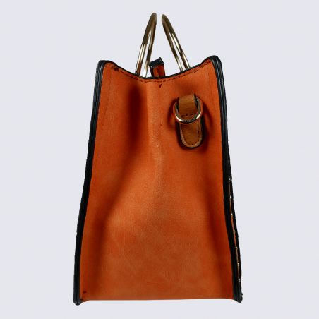 Sac à main Lulu Castagnette, sac à main Verlin femme brun/orange