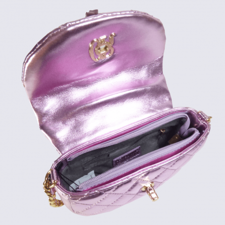 Petit sac à bandoulière Georges Rech, sac matelassé girly femme rose