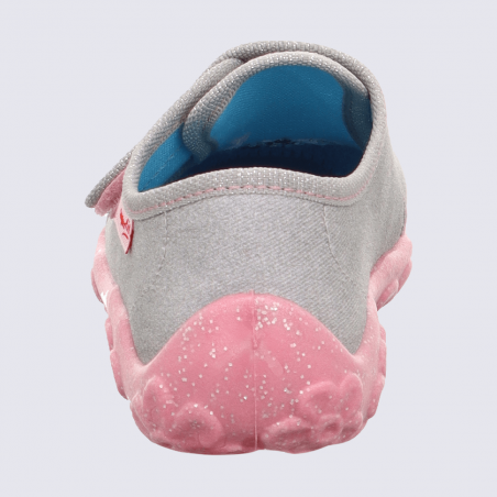 Chaussons Superfit, chaussons licorne à velcro gris/rose