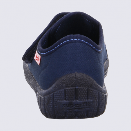 Chaussons Superfit, chaussons camion de pompier à velcro bleu/rouge