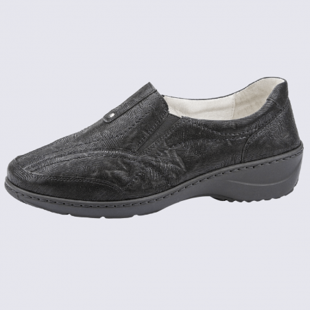 Chaussures Waldlaufer, chaussures confortables femme en cuir noir