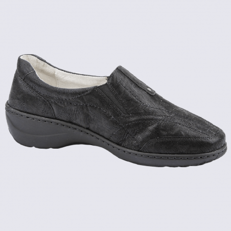 Chaussures Waldlaufer, chaussures confortables femme en cuir noir