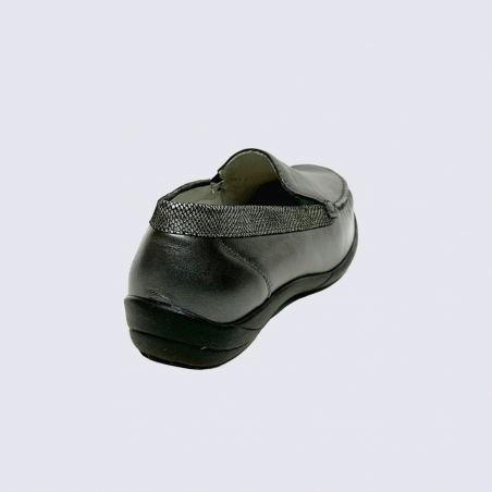 Mocassins Waldlaufer, Mocassins modernes et confortables pour femme en cuir argenté/asphalte