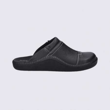 Mules Josef Seibel, mules en cuir confortable et élégante à la Maison homme couleur noir