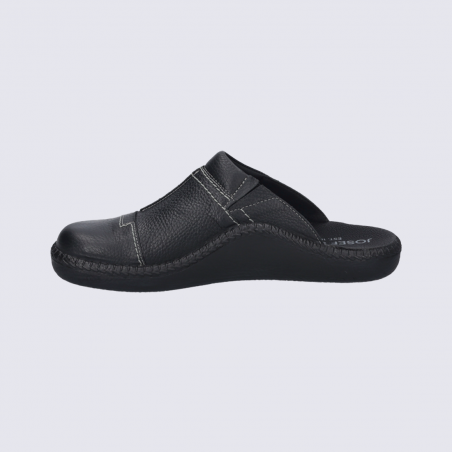 Mules Josef Seibel, mules en cuir confortable et élégante à la Maison homme couleur noir