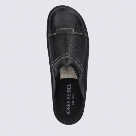 Mules Josef Seibel, mules en cuir confortable et élégante à la Maison homme, couleur noir