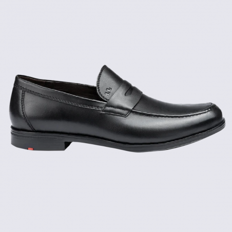 Chaussures Lloyd, chaussures de ville sans lacets pour homme, en cuir couleur noir