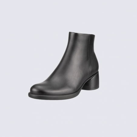 Bottines Ecco, bottines chic et confortables femme en cuir lisse noir