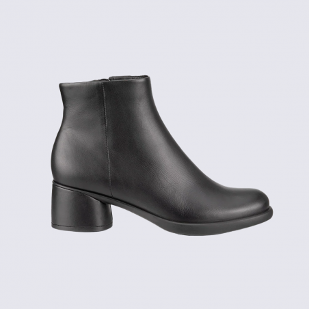 Bottines Ecco, bottines chic et confortables femme en cuir lisse noir