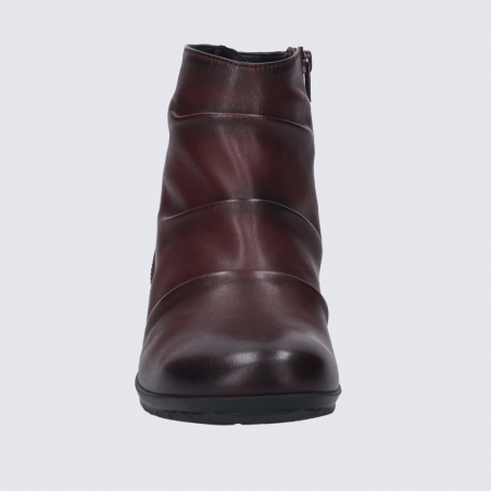 Bottines Josef Seibel, bottines zippées confortable et de qualité supérieure pour femme en cuir violet